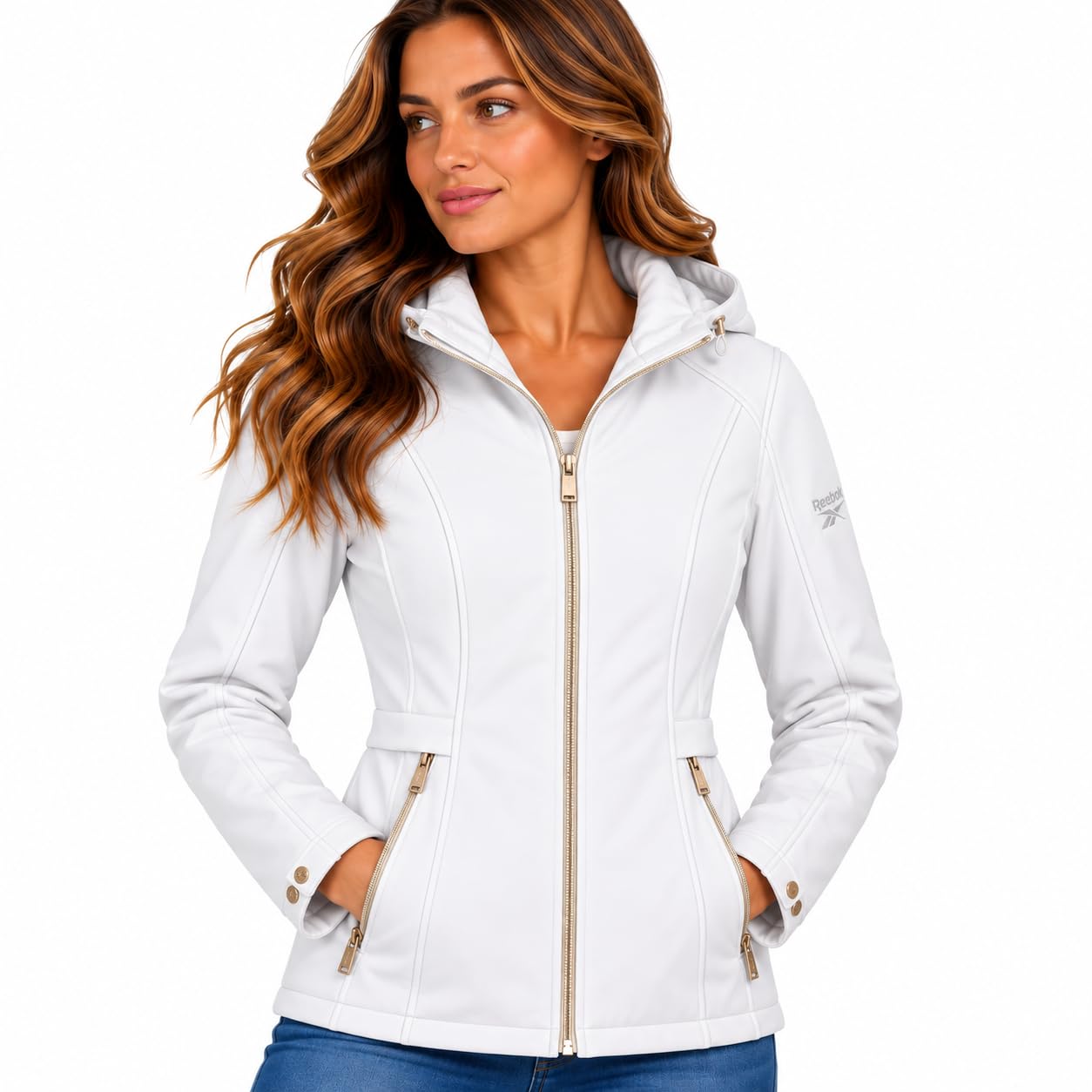 Womens Jacket - Softshell Fleece Lined Zip Up Hooded Coat