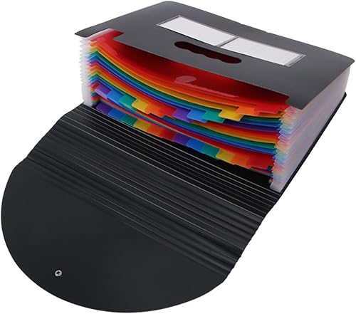 Fichiers de Noir Plastique Accordéon pour Document Organiseur