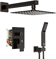 Vista 13 de Sistema de ducha montado a la pared, cromado, pulido, de lujo, para cuarto de baño, de SR Sun Rise