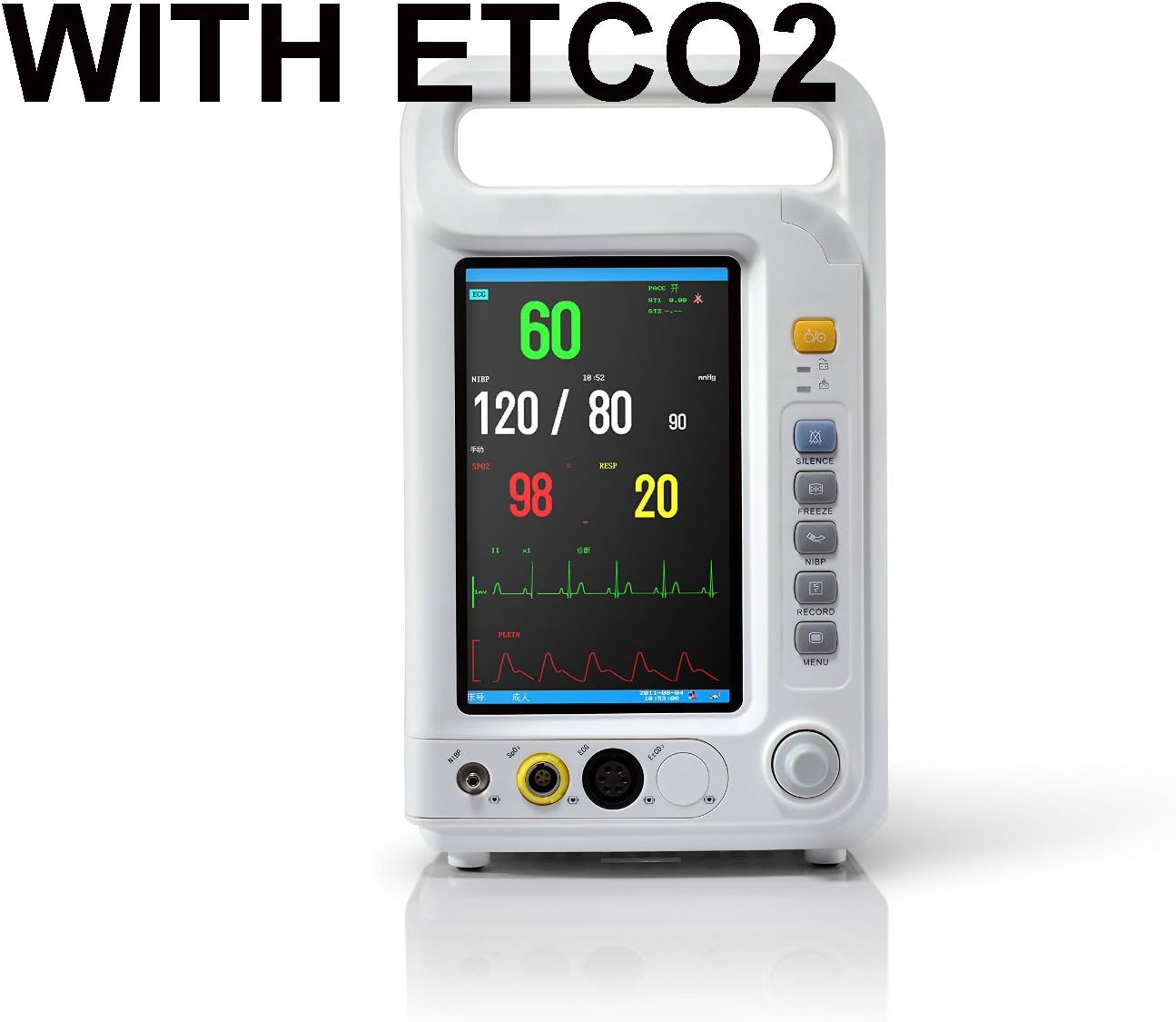 (with thermal printer) NEW 7-inch 4-Parameter Vital Sign Monitor Patient Monitor /7" TFT display /support use in NICU, ICU, OR, CCU or normal patient room /4 Standard parameters :ECG, NIBP, SpO2, RESP (Model: YLQX26002) 110V
