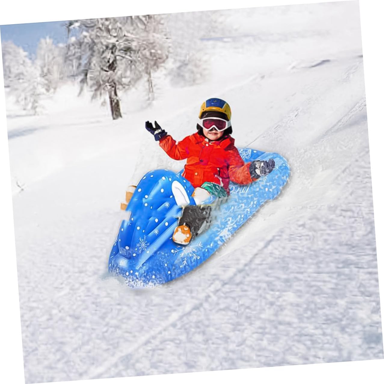 Beaupretty Inflatable PVC Snow Sled Tube for Cold-Resistant Winter Snow Skating Tool Portable for Outdoor Sledding Fun