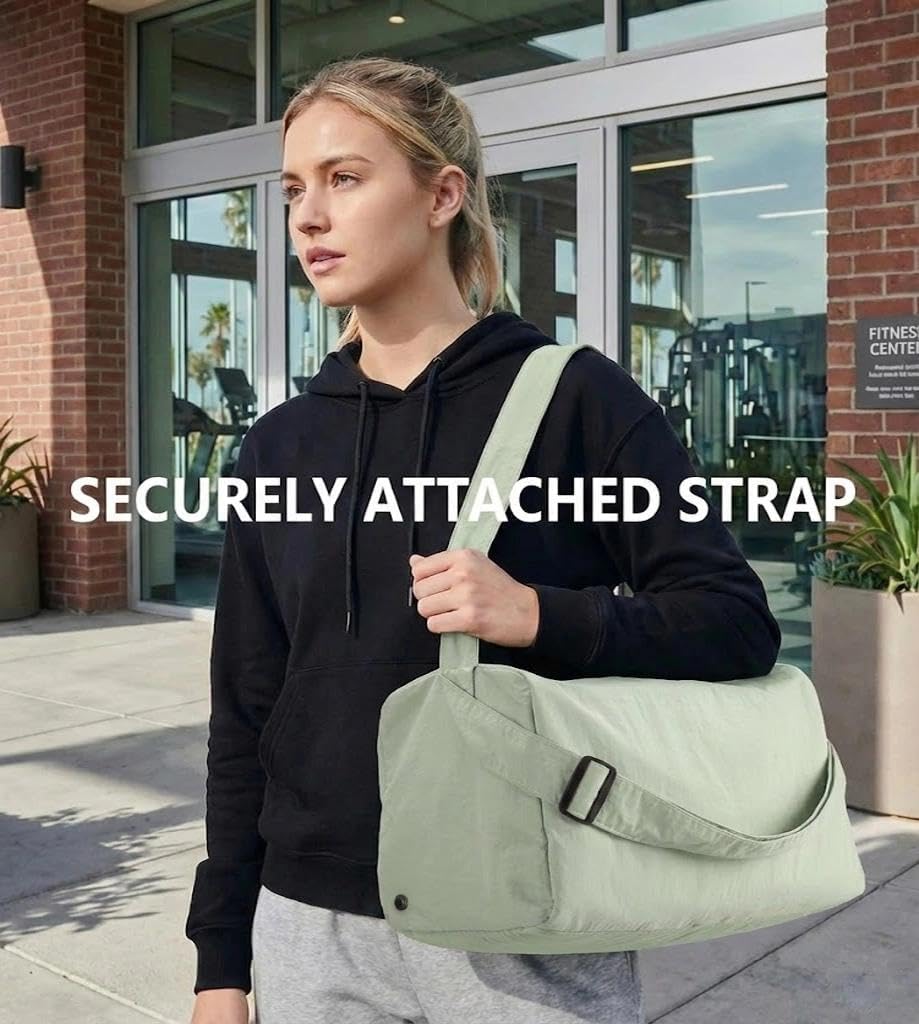 Small Gym Bag for Women with Shoes Compartment, Stylish Duffle Travel Bag for Plane, Lightweight Duffle Bag for Women & Men, Sport Gym Tote Bag with Wet Pocket for Yoga, Pilates, Swimming - Image 2