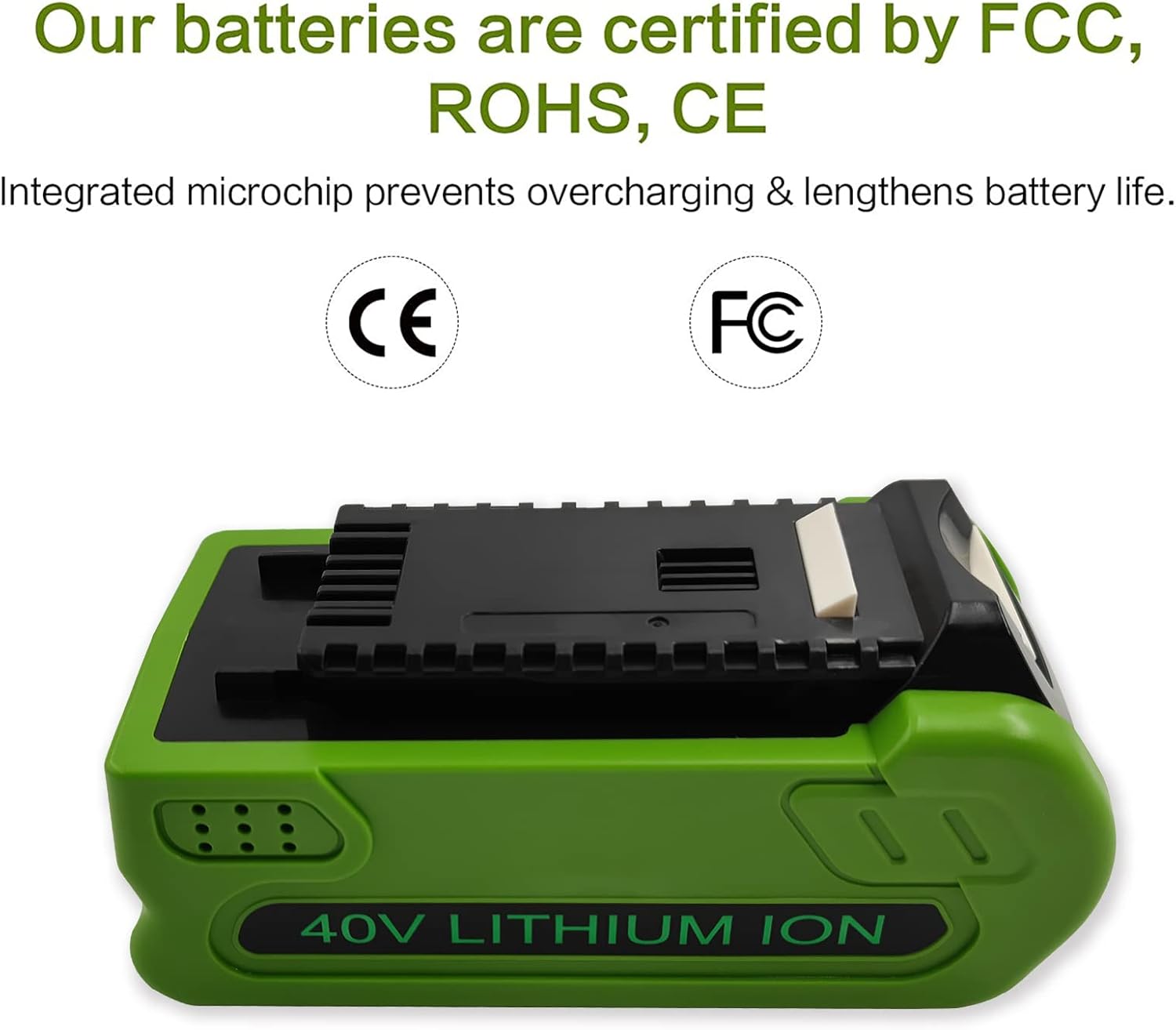 40V 29462 Battery Replacement for GreenWorks 40V 2.0Ah Battery G-MAX Tools 29252 20202 22262 25312 25322 20642 22272 27062 21242 Li-ion（Real Capacity）