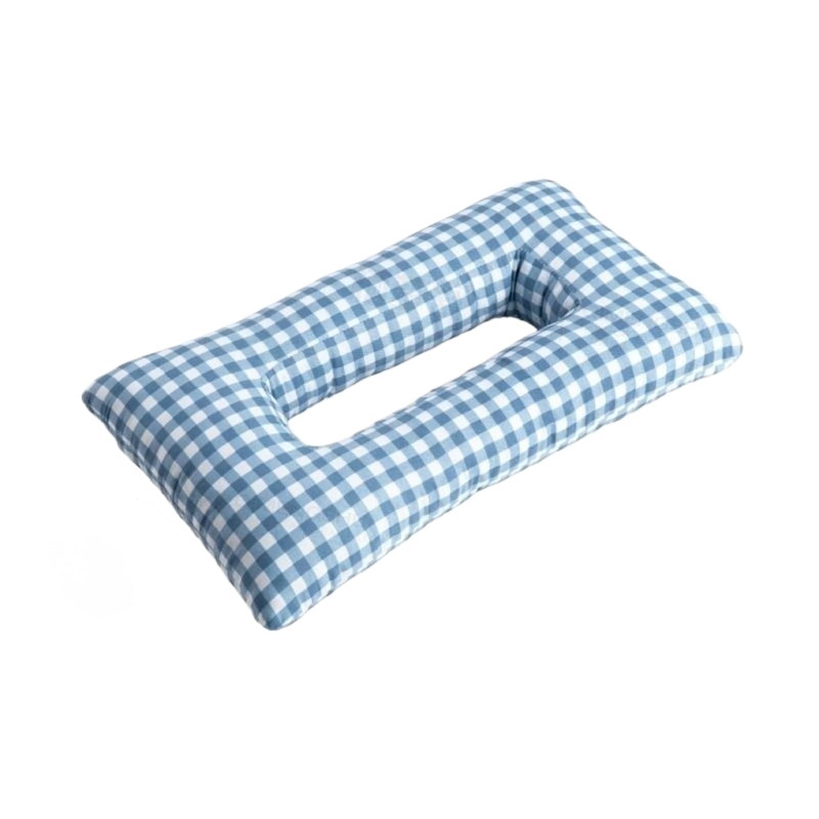 FonHNDG Piercing Pillow Perforated Ear Protection, Side Sleeping Non Pressure Pillow, Anti Hollow Out(Blue)