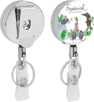 Amazon ピンオンリール 吊り下げ名札用リール レオ レオニ 名札ホルダー リールストラップ リールキーホルダー 伸縮キーホルダー 伸縮ストラップ ホルダーリール 名前カードバッジ リコイルリング パスケース Idカードホルダー リールクリップ 定期入れ ステンレス製