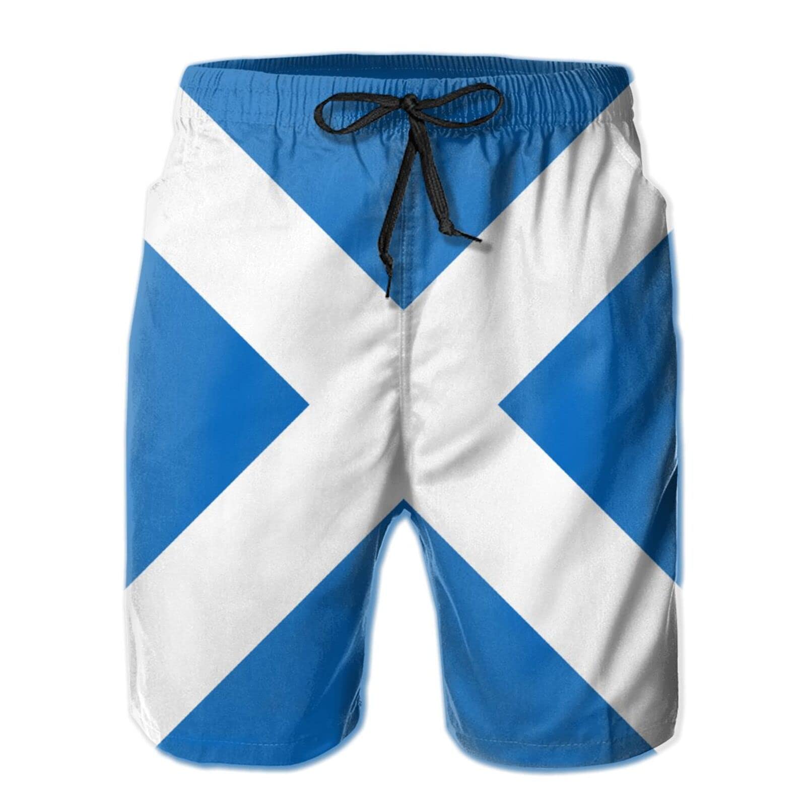 Oudrspo Scottish Flag Swim Trunks Quick Dry Board Shorts with Mesh Lining Beach Shorts Printed Shorts Swimwear