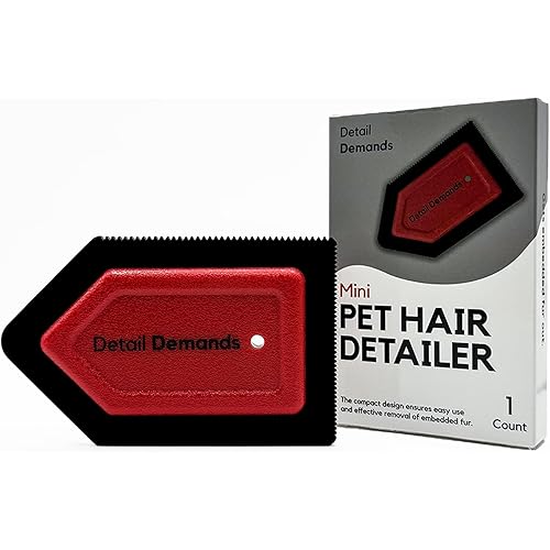 Detail Demands Mini Pet Hair Remover | Dog Hair Remover for Car Carpet & Car Cleaning Supplies, Cat Hair Remover for Furniture, Reusable Carpet Brush and Lint Remover, Pet Hair Removal Tool