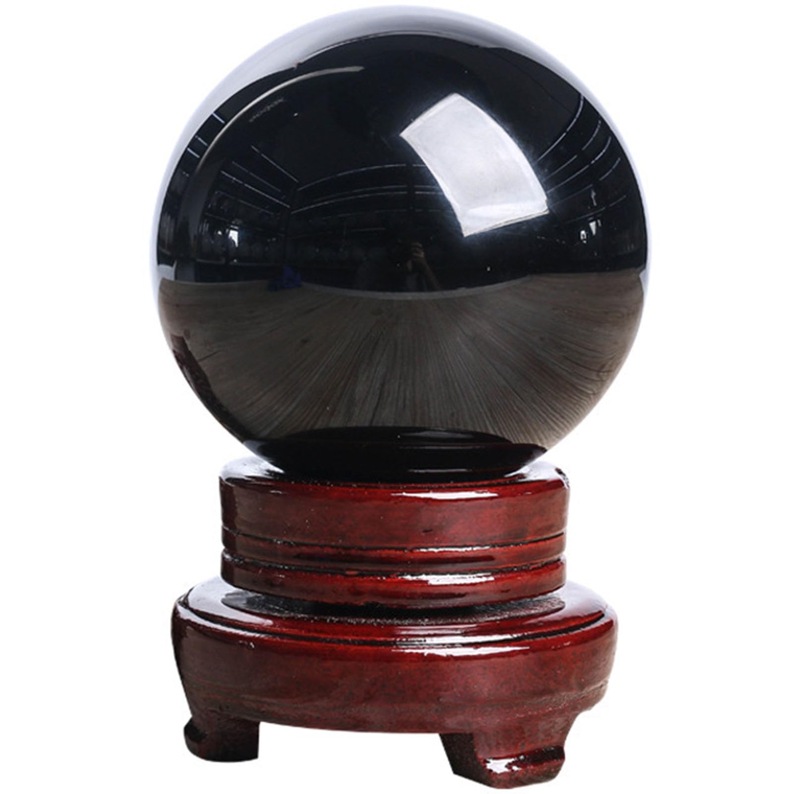 AUOQKQUT Crystal Ball with Wooden Stand Glass Sphere for, Divination, Photography Decoration Magic Shooting Landscape Decoration Art Decoration,120mm
