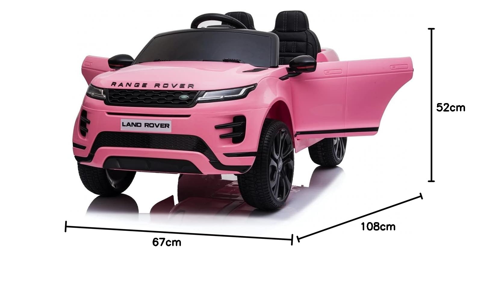 TOYSCAR Macchina Elettrica Per Bambini Range Rover Evoque Full Optional con TAPPETINI INCLUSI Auto Elettrica Per Bambini Telecomandata Sedile In Pelle Porte Apribili Doppio Motore Elettrico 12V (Rosa)