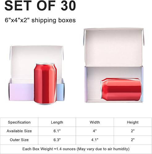 Miniatura 2 de Cajas de envío pequeñas de 6 x 4 x 2 pulgadas para pequeñas empresas, paquete de 30 cajas de correo moradas, caja de embalaje de cartón corrugado