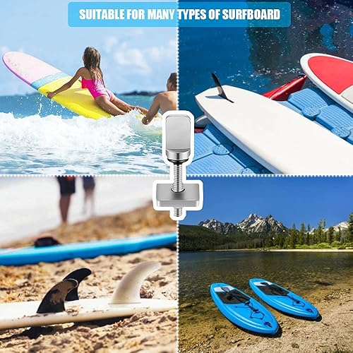 Miniatura 6 de 6 tornillos de aleta para tabla de surf, sin herramientas, tornillo de aleta de pulgar de acero inoxidable para SUP Surf Longboard Paddleboard y
