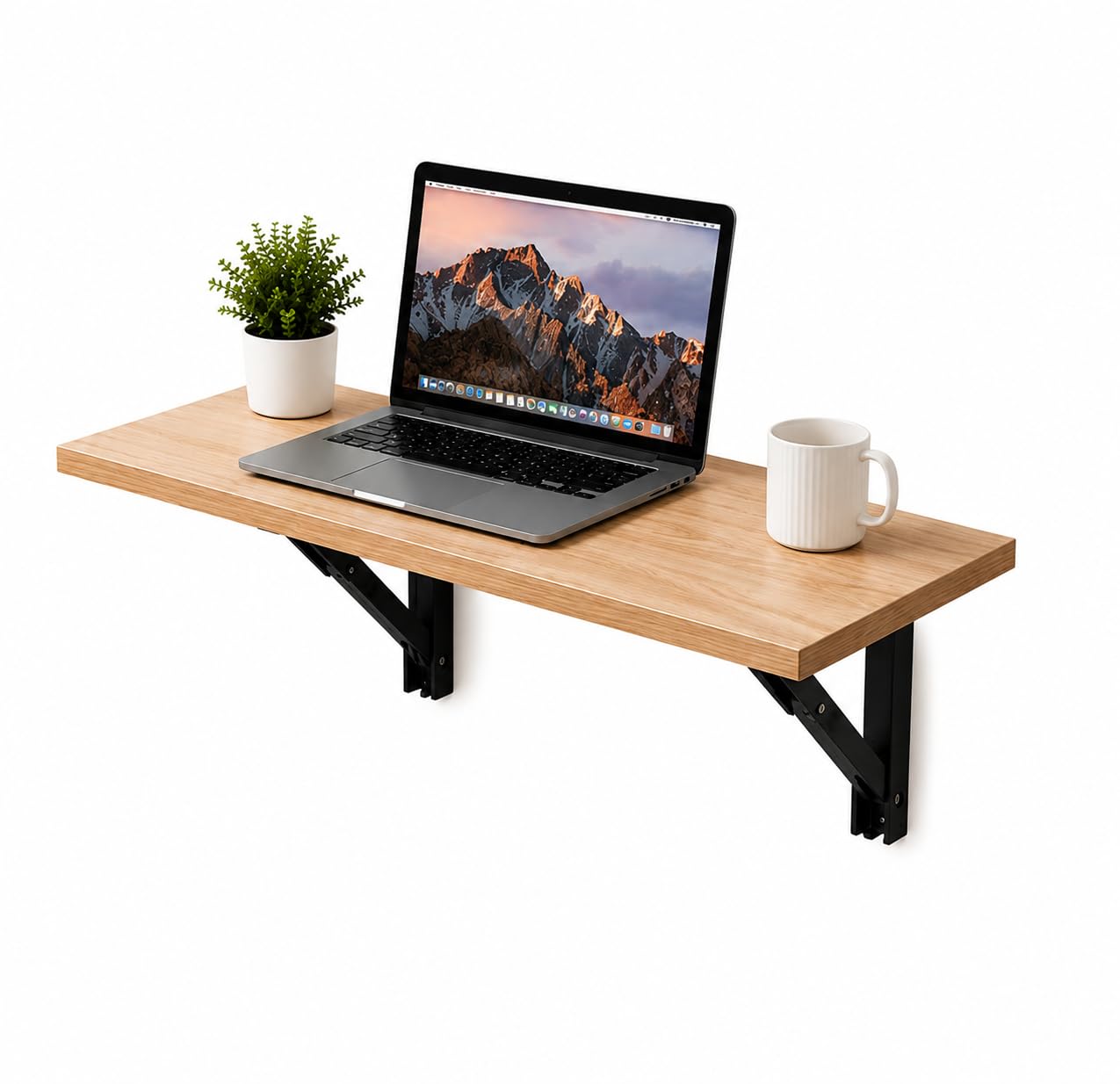 Foldable Study Table Wall Mounted for Home & Office | Space Saving Wooden Laptop Desk | Pre-Laminated Particle Board | 800 x 400 mm-image-45