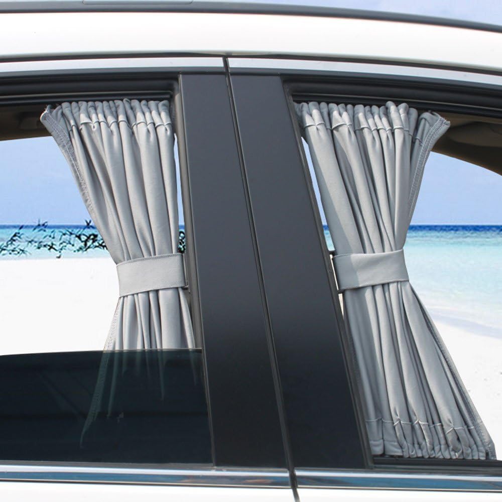 TOPMAY Car Curtain, 2Pcs Automobile Rear Side Window Sun Shade Foldable UV Privacy Protection 70L