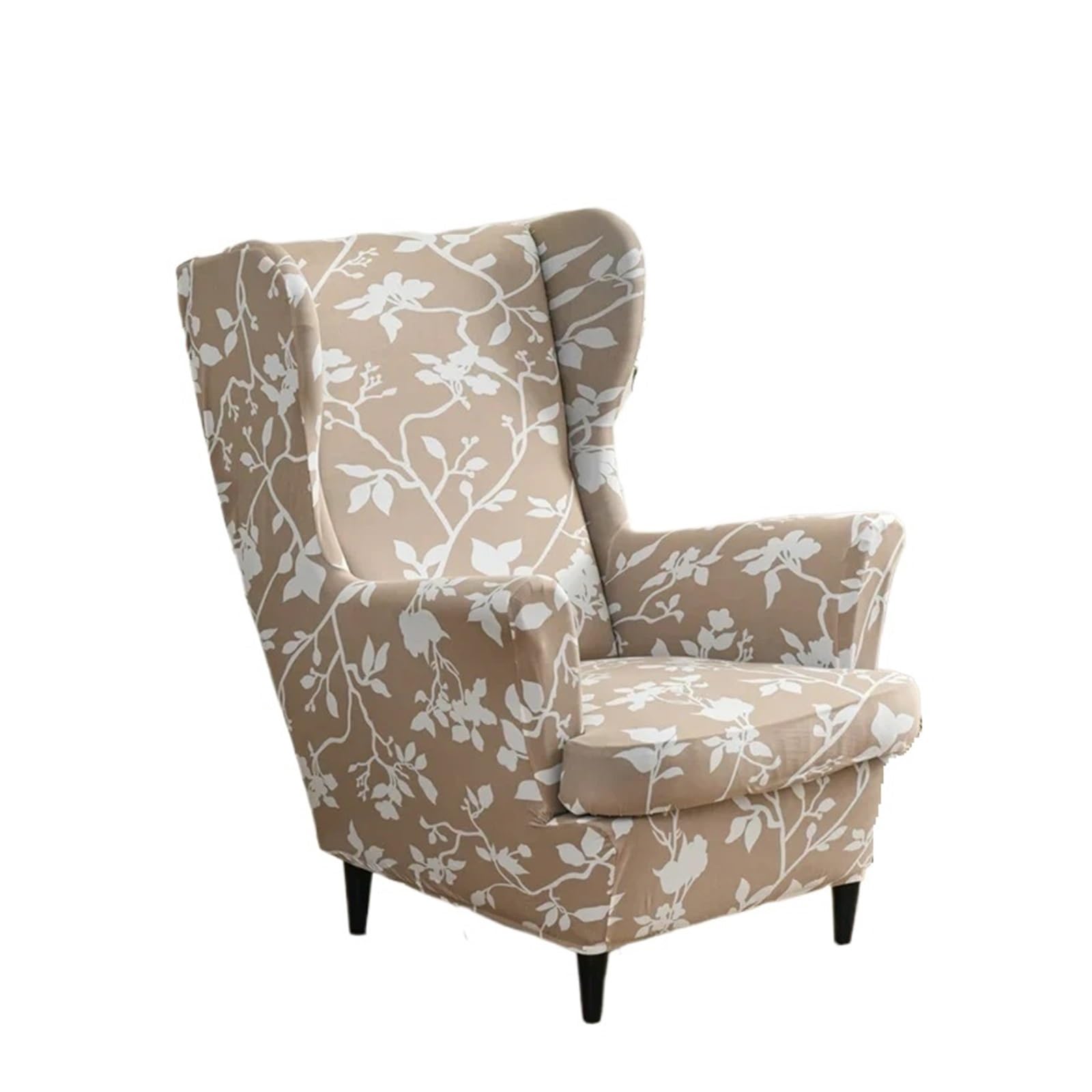 GCYEIDMA Wing Chair Slipcover Leaves Wing Chair Cover Stretch Armchair Covers Ottoman Removable Sofa Slipcovers with Seat Cushion(A16 Wingchair Cover)