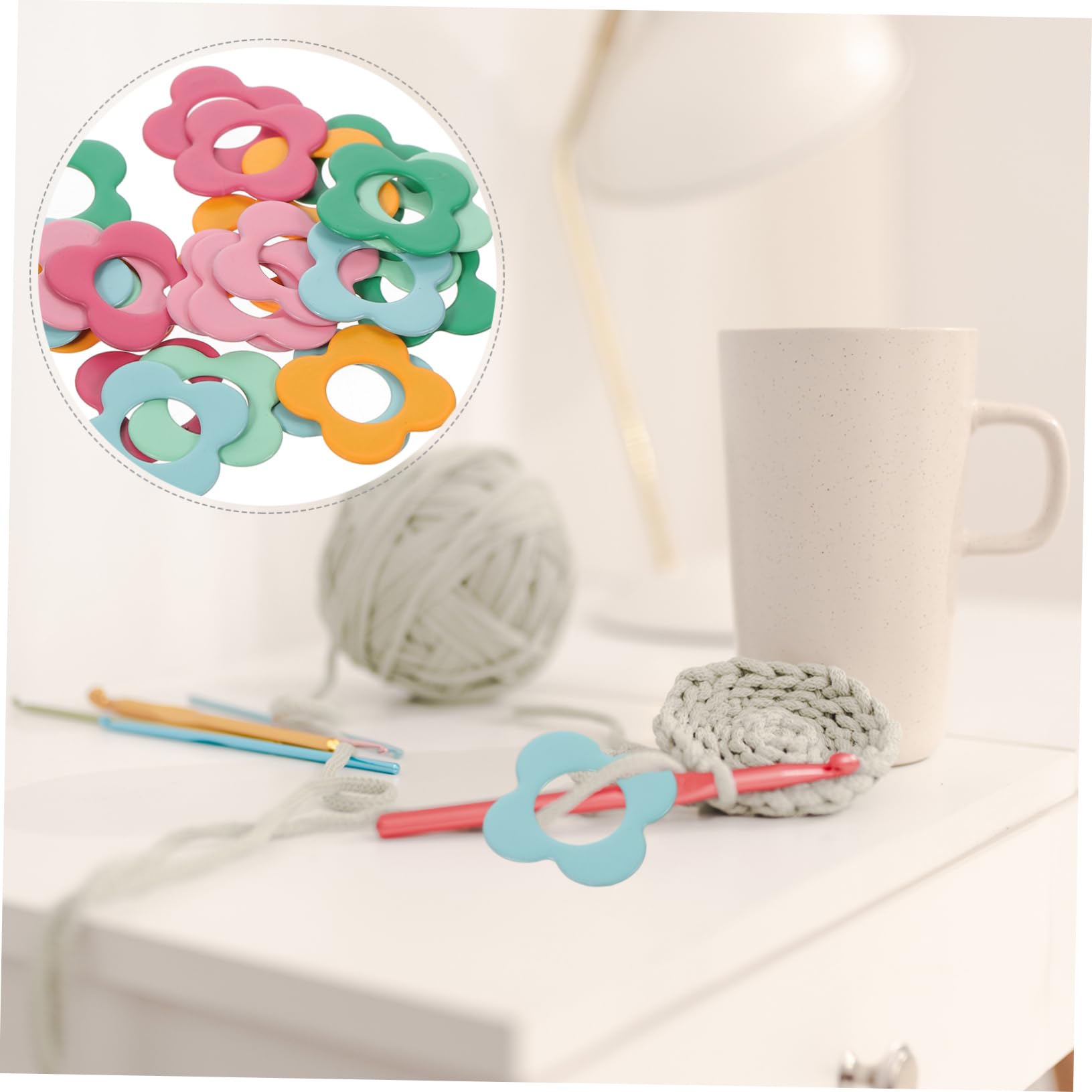 SEWACC 240piezas Marcadores De Puntos De Tejer De Metal Forma De Flor De Anillos Para Crochet y Manualidades Durable y Reutilizable Para Proyectos