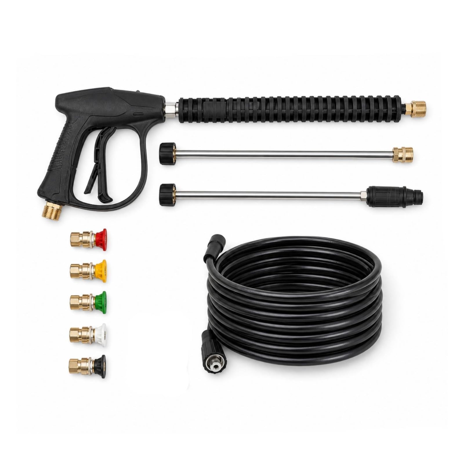 Kit Pistola Idropulitrice con Tubo Alta Pressione Pistola Idropulitrice con Asta di Prolunga Uso Versatile Attrezzatura per Lavaggio Auto, Giardino