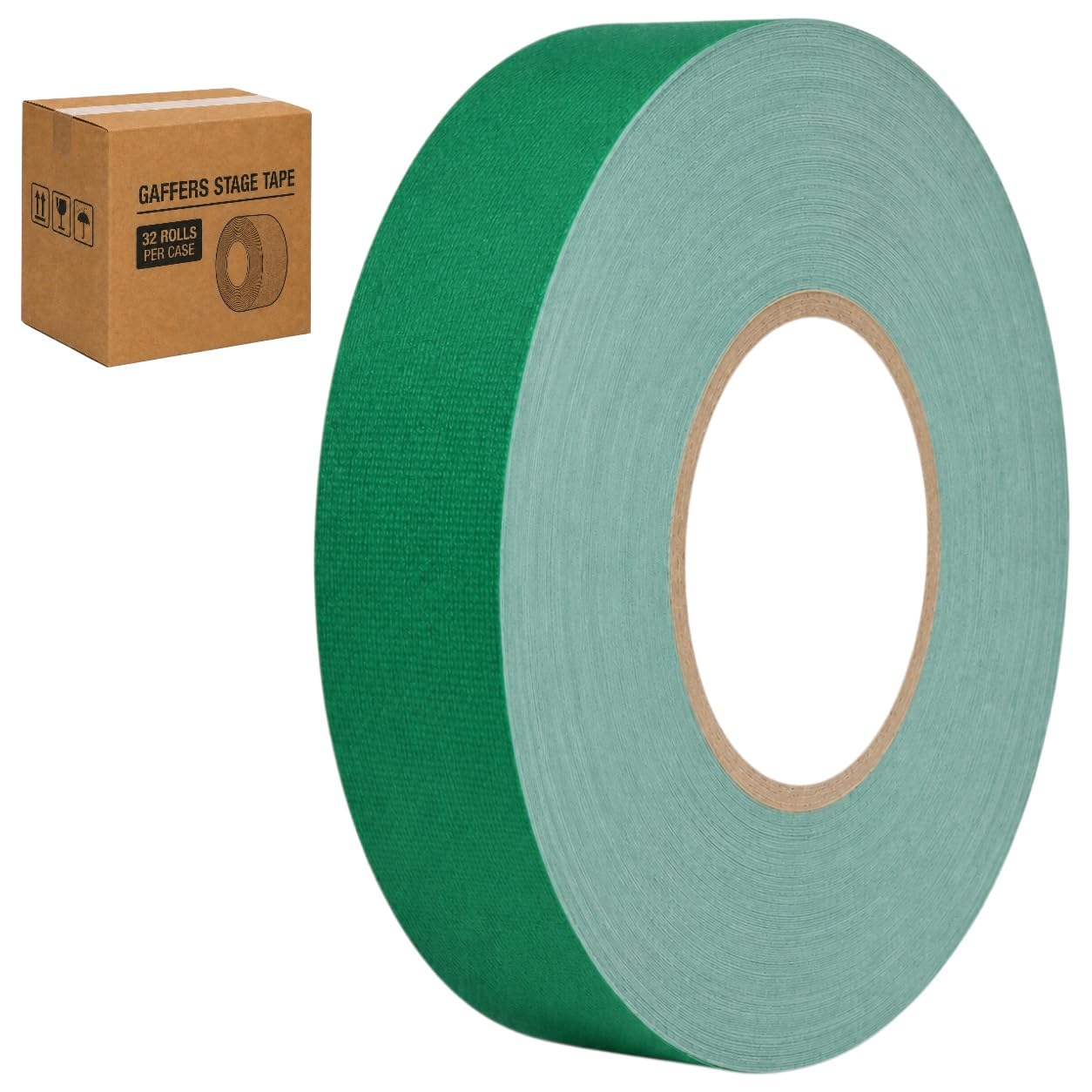 GGR Supplies CGT-80 Gaffers Stage Tape, Green, 1.5 in x 60 yd, 32-Pack