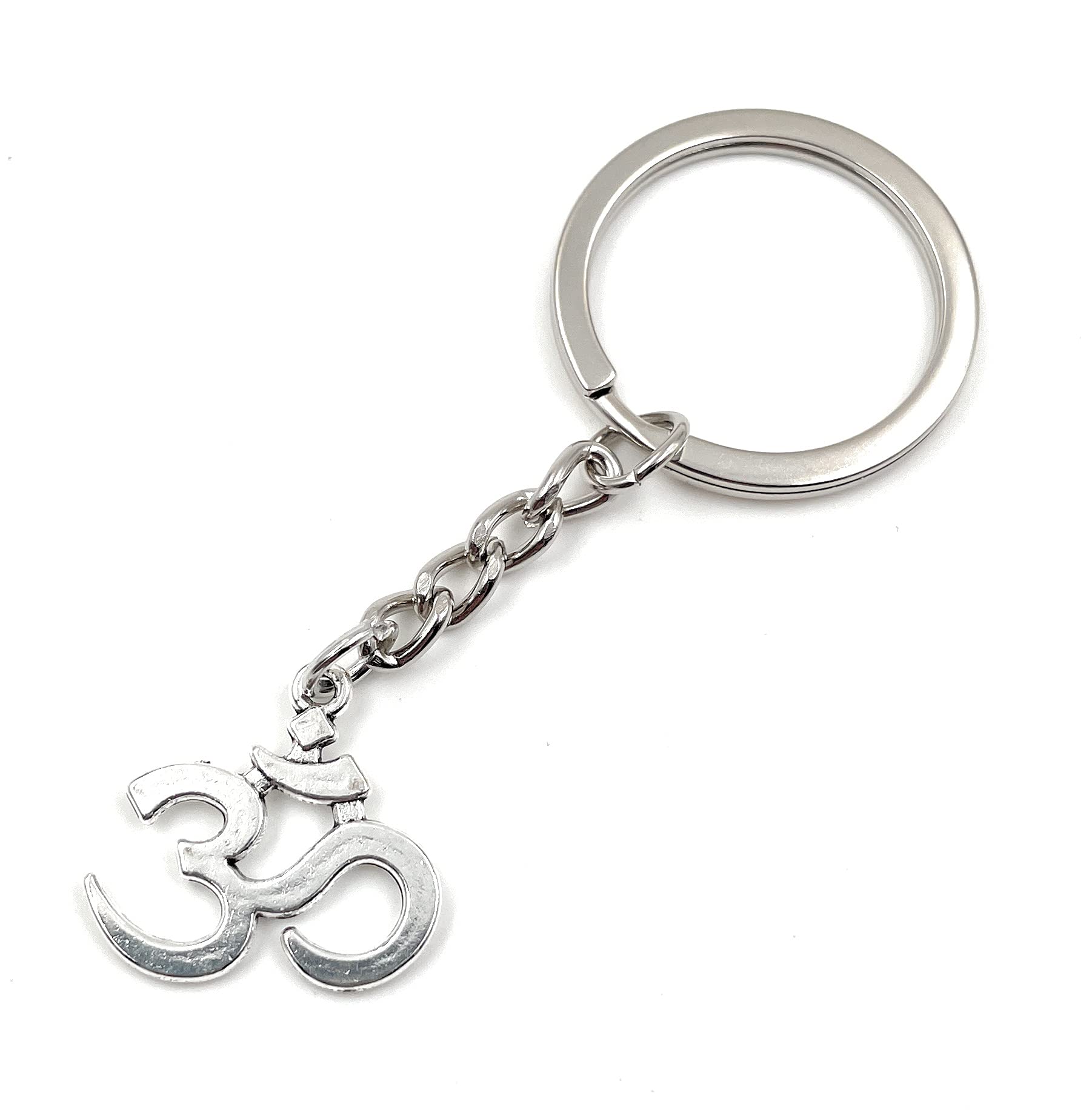 Onwomania Silver Onlineworld2013 Key Chain Om Goa Hindu Sign Metal Pendant Charm