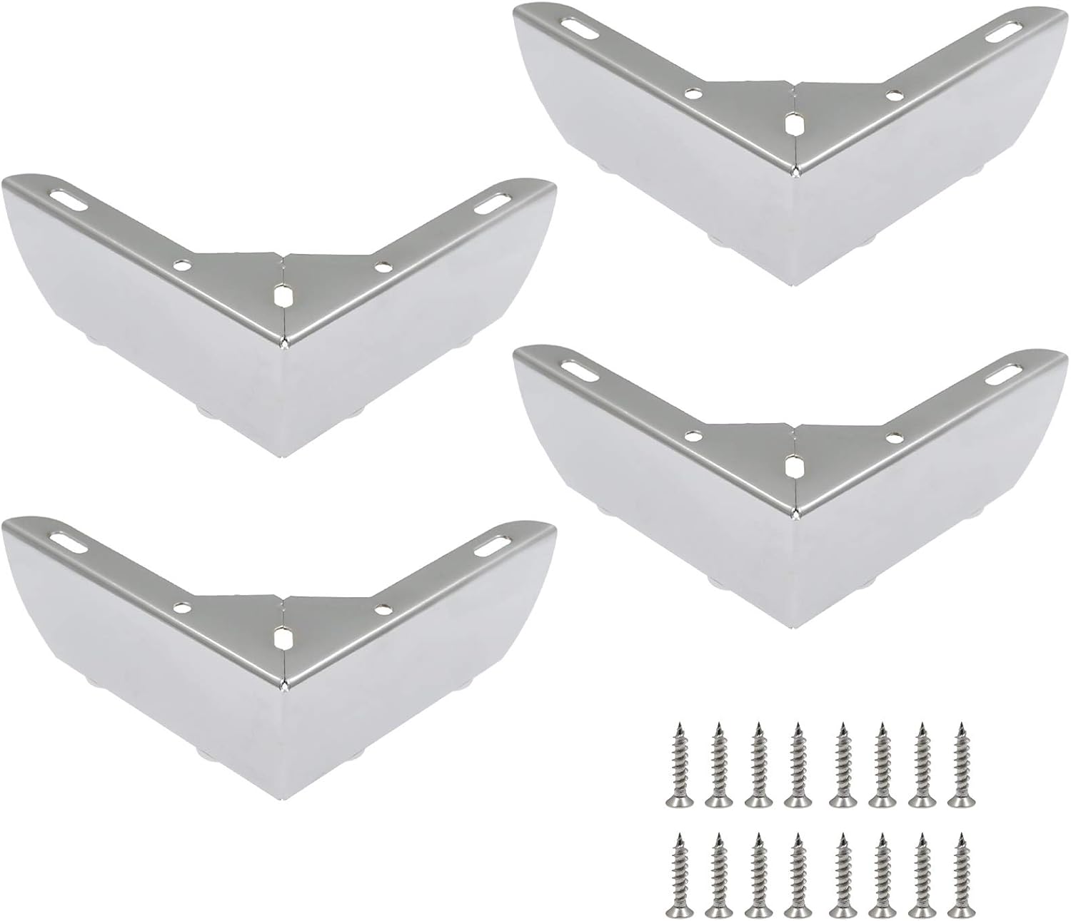 Zorfeter 2 Inch Furniture Legs Set Of 4 - Polished Chrome Metal Sofa Feet Replacement Parts