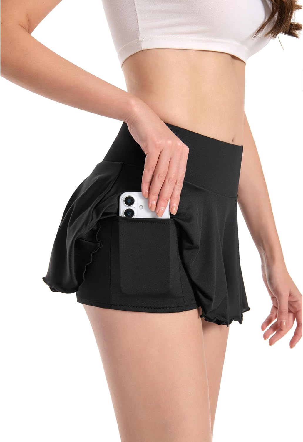 HAOYUAN Women's Pleated Athletic Skorts Pockets Tennis Golf Skirt with Shorts Underneath Sports Running Workout Pickleball - Image 2