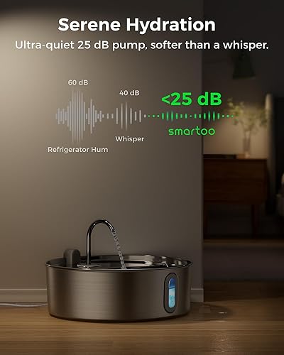 Miniatura 6 de Fuente de agua para perros grandes de 7 L236 onzas, dispensador automático de agua para perros de acero inoxidable, fuente de agua automática para