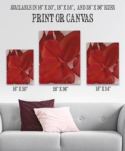 Miniatura 10 de Red Cannas by Georgia O'Keeffe American Abstract Art Poster - Oil on canvas board Painting Unframed Print - Botanical Modernism Art Flower Decor &