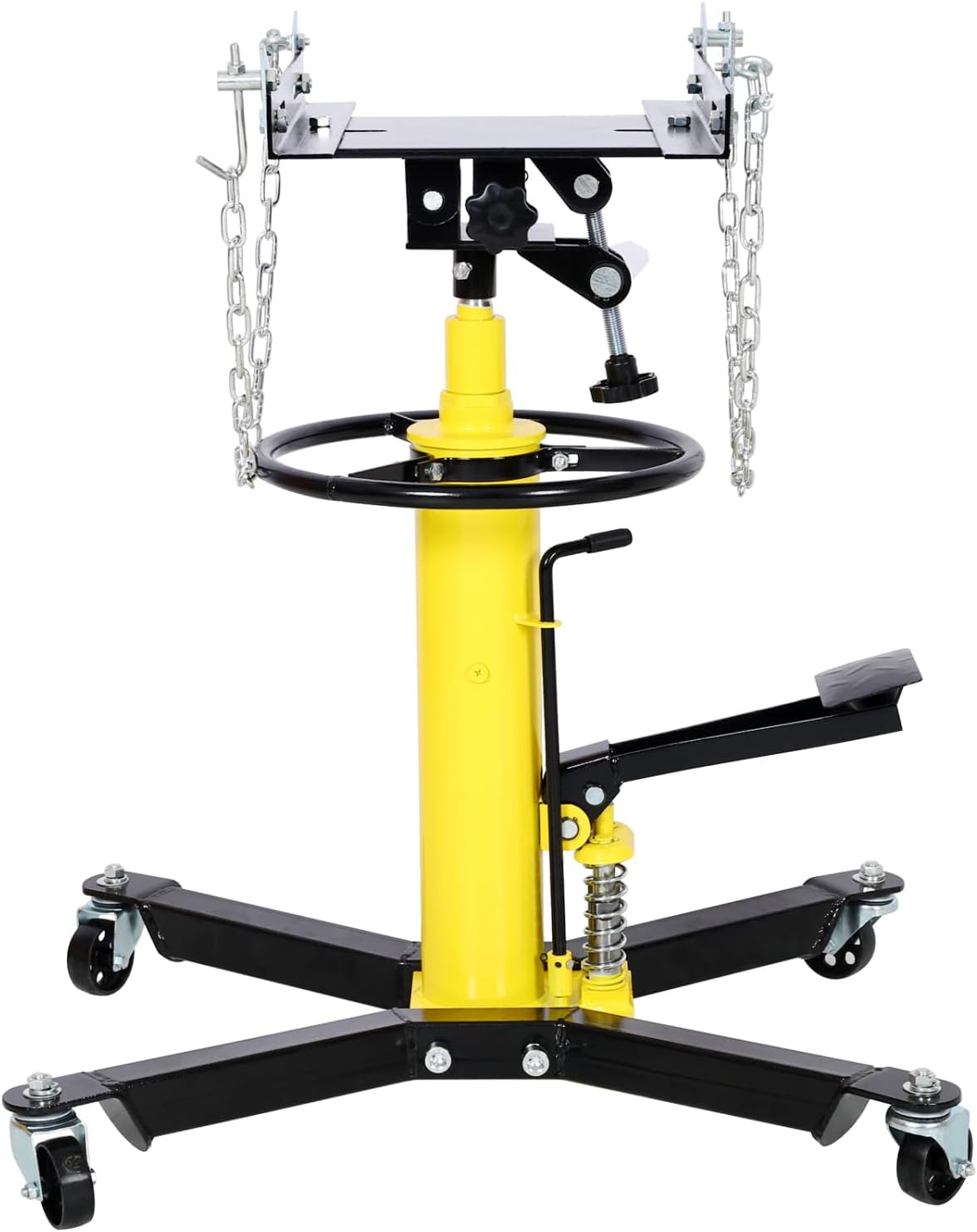 Dawn 1660lbs Transmission Jacks Quick Lift Dual Spring, Hydraulic Transmission Jack 2 Stage Hydraulic w/ 360° for car Lift 0.75 Ton
