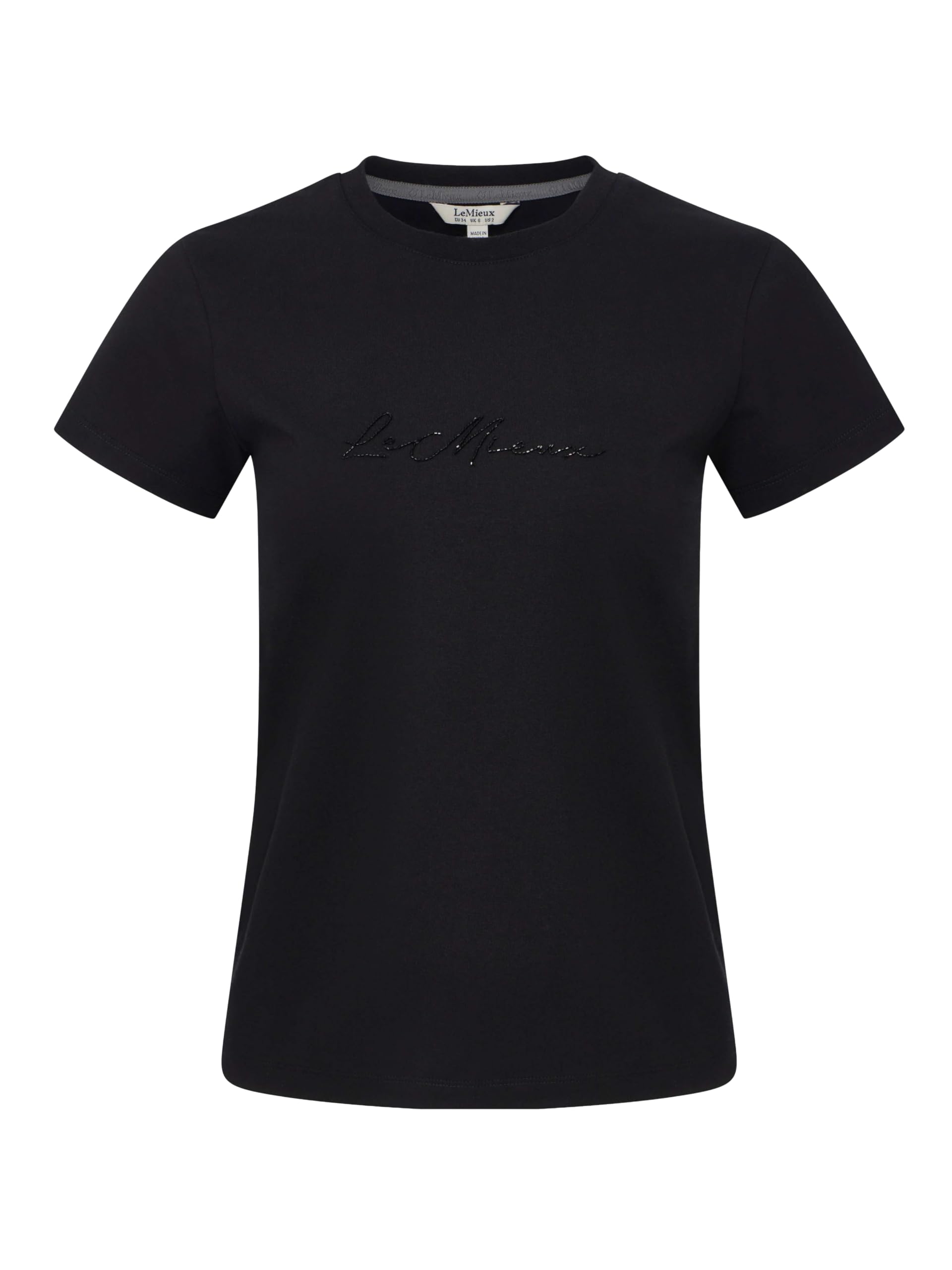 Lemieux Women's Black Classique Sparkle T-Shirt - Comfortable Classic Fit - Sweat Wicking Fabric - Uk12