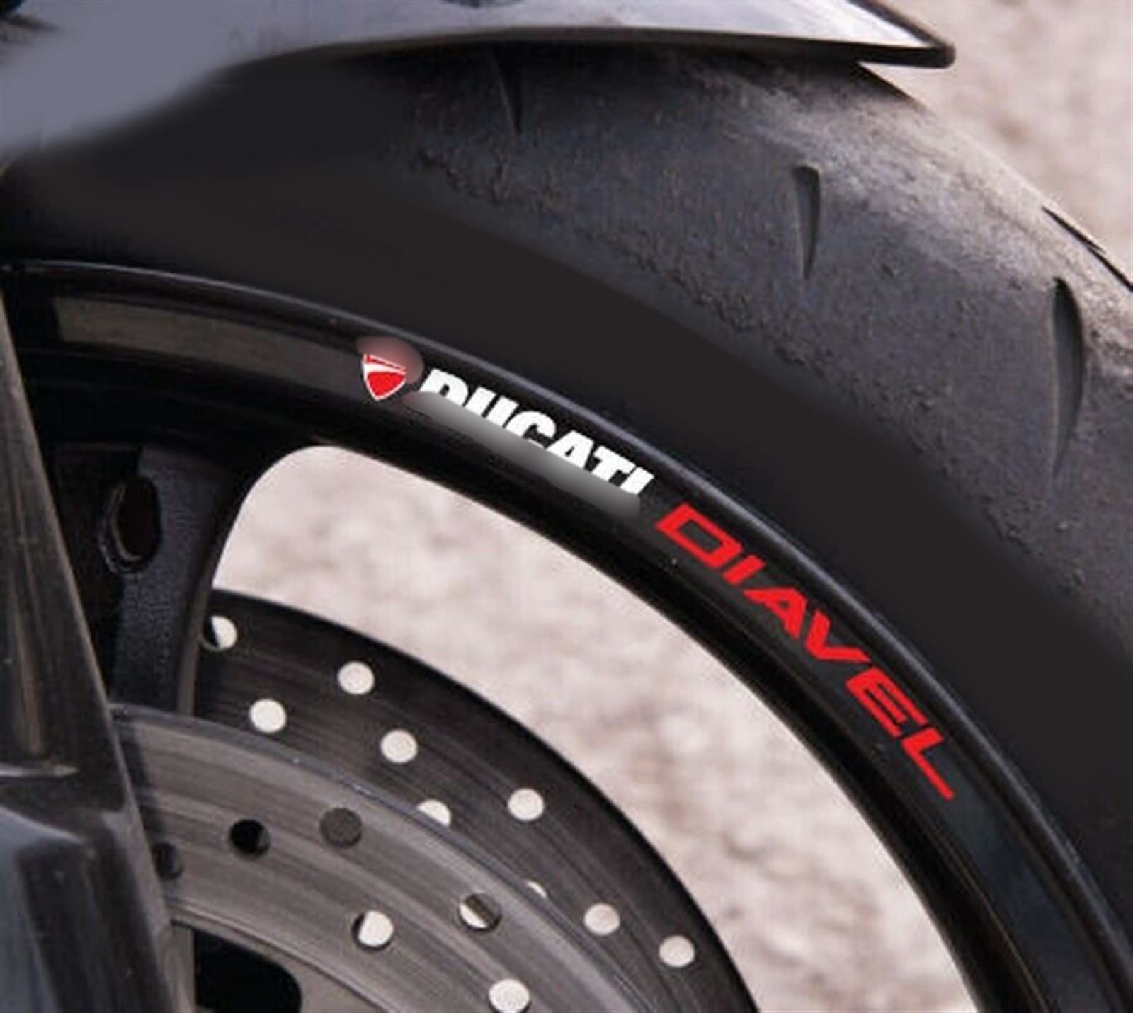 Autocollants Jante Ducati Diavel 796 797 - Stickers rayures roues moto laminés