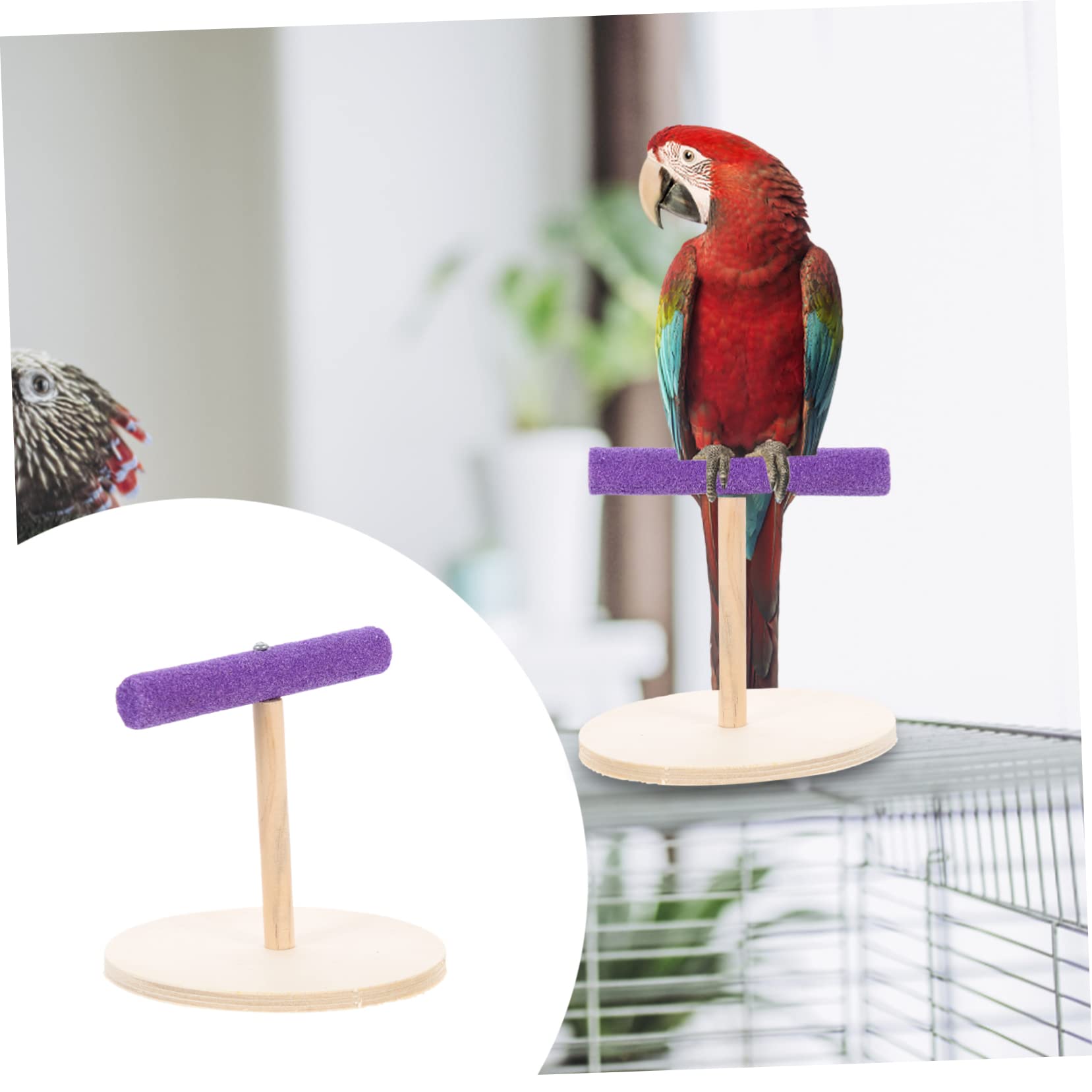 POPETPOP 5piezas Percha De Madera para Periquitos y Aves Pequeñas Juguete Interactivo De Oficina Diseño Seguro y Creativo para Aves Estilo Chic y Decorativo para Crear Cálidos