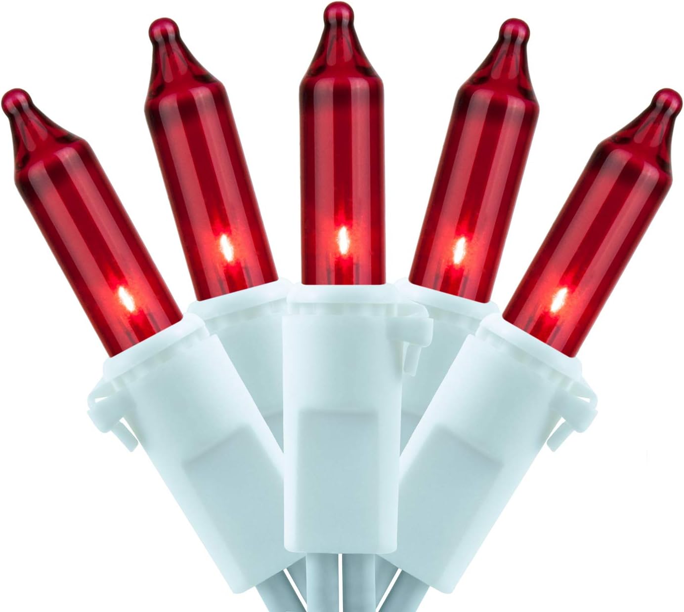 YULETIME Red Christmas Lights with White Wire, 66 Feet 200 Count UL Certified String Lights