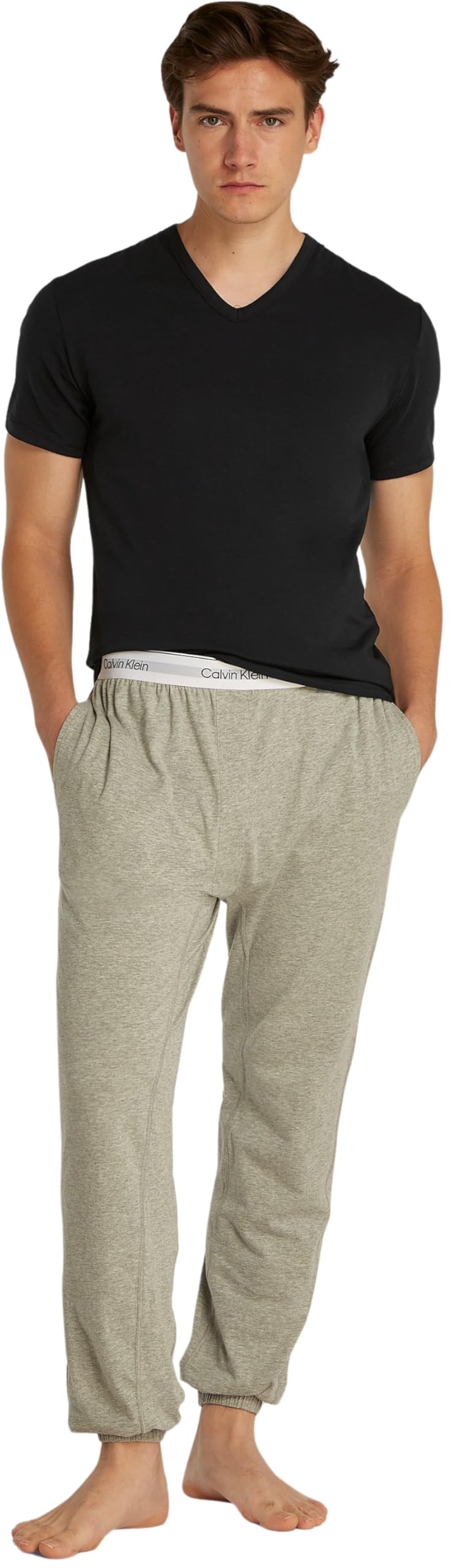 Calvin Klein Camisetas de Manga Corta Hombre Pack de 3 con Cuello de Pico