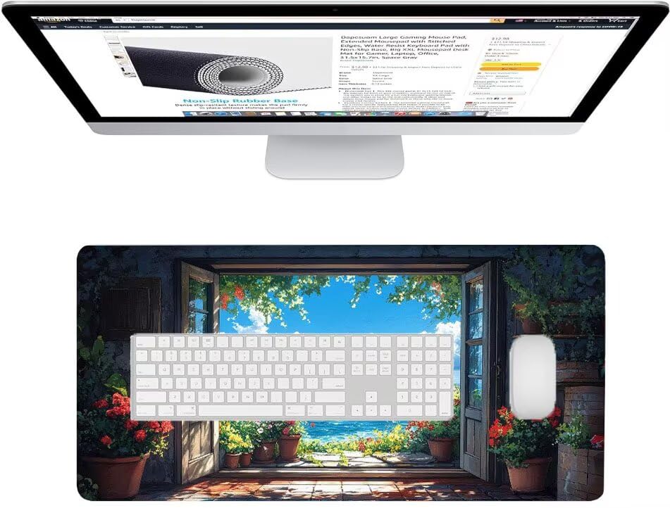 Mouse pad géant ordinateur et PC avec base en caoutchouc antidérapante