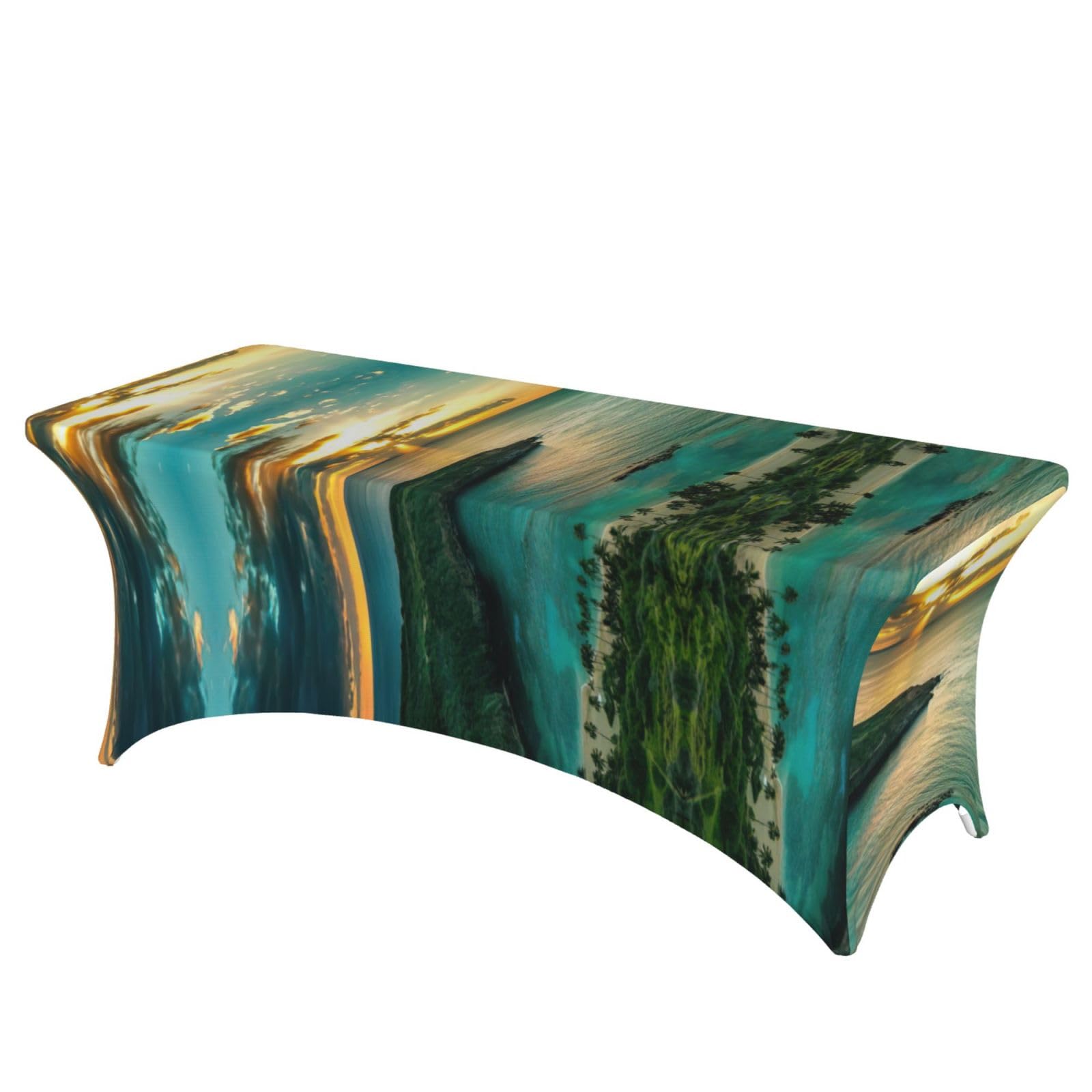 Nappe table extensible Hanauma Bay Oahu Hawaï élasthanne lavable 1,8m
