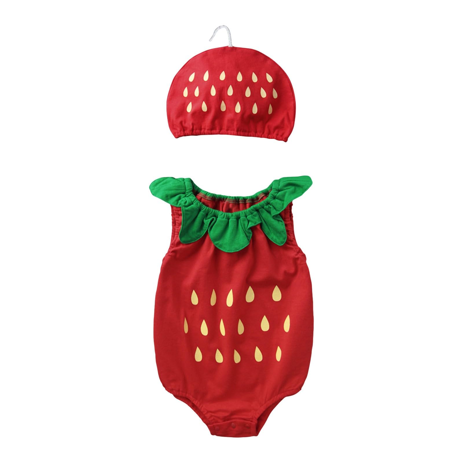 Generisch Chándal para bebé niño 74 sin mangas con estampado de frutas para, niñas y, incluye gorros para 3 a 18 meses, disfraz de Halloween para bebé 80