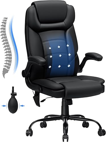 Silla de oficina grande y alta, 450 libras, silla de escritorio ejecutiva resistente con soporte lumbar ajustable, respaldo alto, silla ergonómica