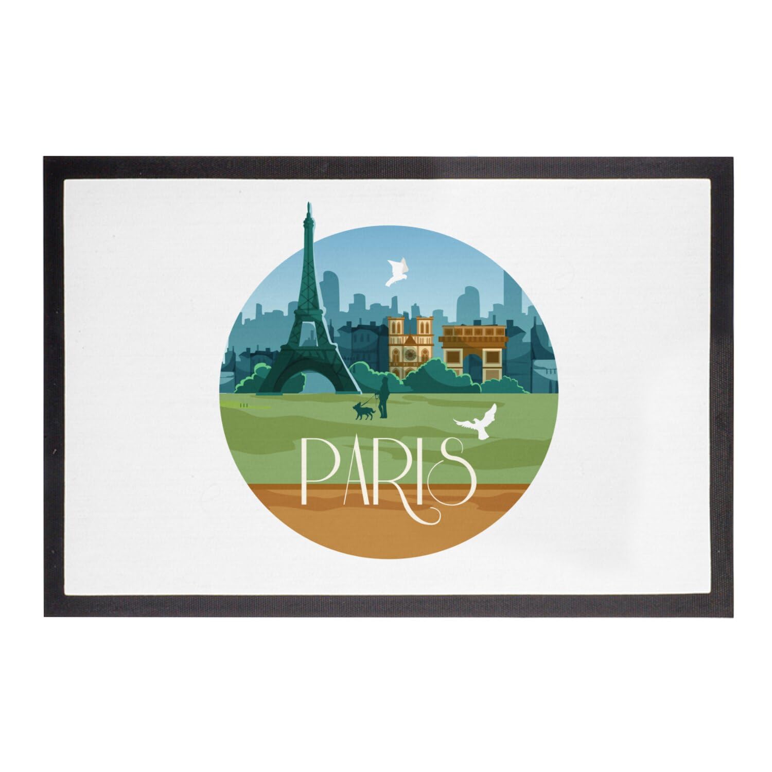 Paillasson Paris Tour Eiffel blanc paysage urbain pour votre vestiaire