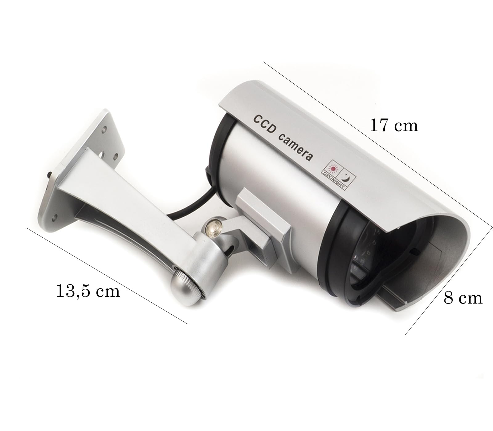 YASTA Telecamera da Esterno Finta 3 pz con Luce LED e Infrarossi Videocamera di Sorveglianza Realistica per Casa Giardino