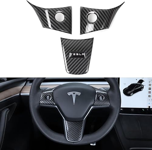 Funda para volante de Tesla Model 3 y modelo Y, accesorios decorativos para decoración de volante, añade estilo y protección a tu Tesla (patrón de