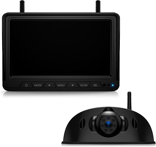 Miniatura 1 de Fookoo Sistema de cámara de respaldo inalámbrico HD de 7 pulgadas, monitor IPS 1080P de 7 pulgadas y 1 cámara de visión trasera, grabación de visión