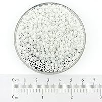 Vista 2 de Miyuki Granos redondos de semillas de Rocaille Tamaño 8/0 Blanco opaco 22GM Tubo