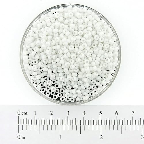 Miniatura 3 de Miyuki Granos redondos de semillas de Rocaille Tamaño 80 Blanco opaco 22GM Tubo