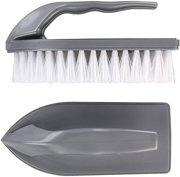 Elliott Iron Shaped Scrubbing Brush With Handle Grey