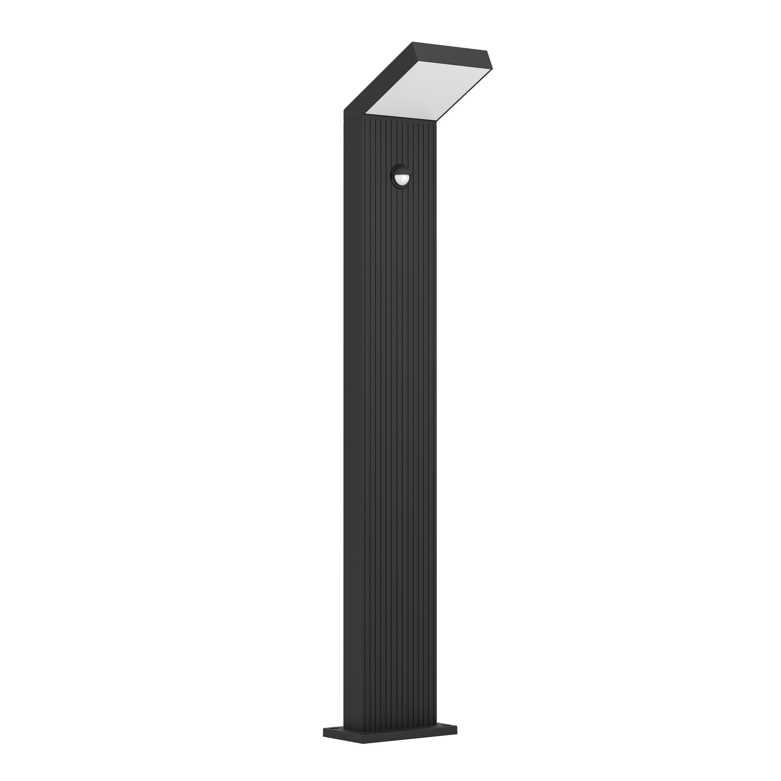 Eglo Lampada esterna LED Grottazzolina con sensore di movimento, luce | decorativa da giardino in alluminio nero, IP65, illuminazione calda, 80 cm