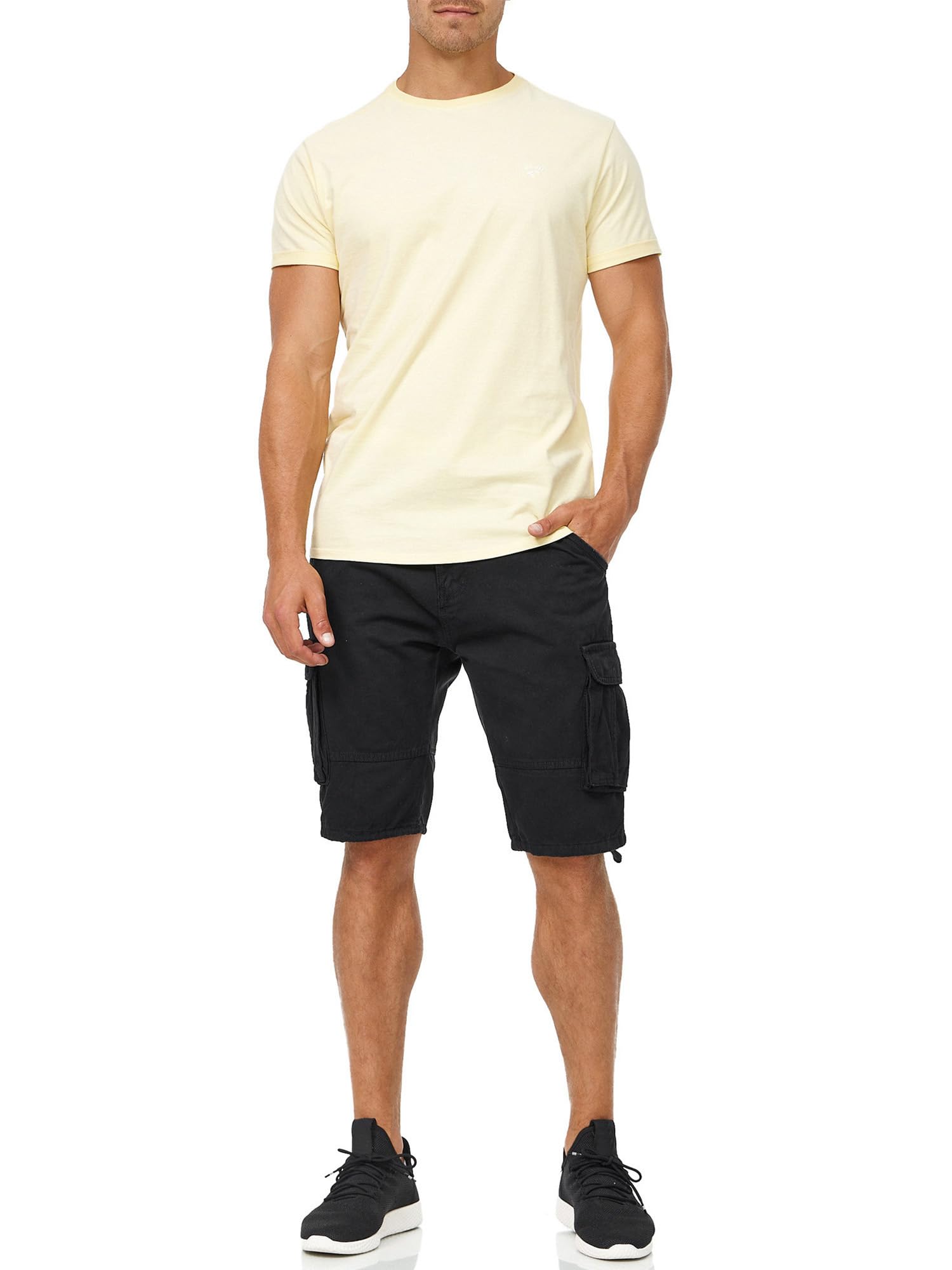 Indicode Hombres Monroe Shorts | Pantalones Cortos Cargo con cinturón Incluido