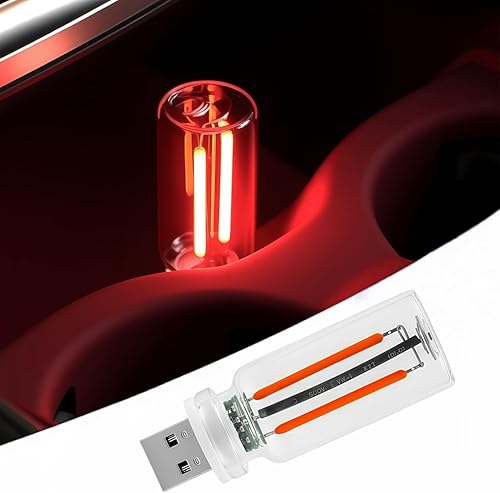 Miniatura 19 de 2 luces USB para el interior del automóvil, regulables al tacto, diseño de botella de vidrio retro mini adecuado para automóviles, dormitorios,