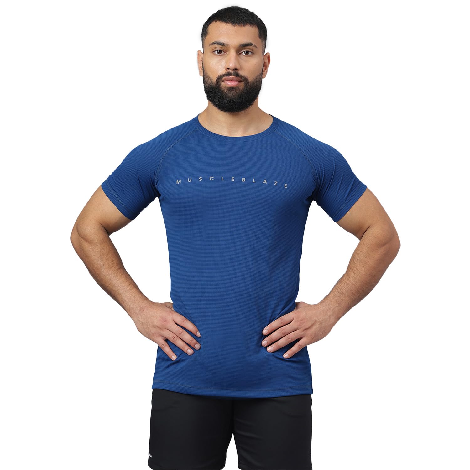 muscleblaze Half Sleeve Patterned Dry-Fit Active Tee for Men-picture-22