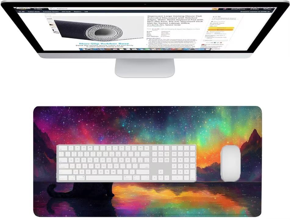 Mouse pad XXL imperméable avec base en caoutchouc antidérapante