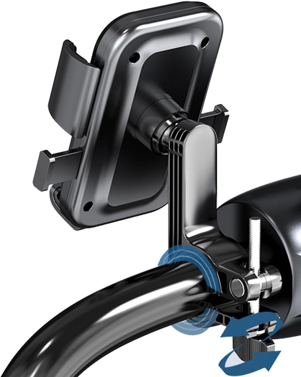 Bike Phone Holder | One Hand Operation | 360° Rotatable Phone Holder for Motorcycle | ATV | Scooter | Compatible with iPhone & Samsung 4"-6.9" | Handlebar Version
