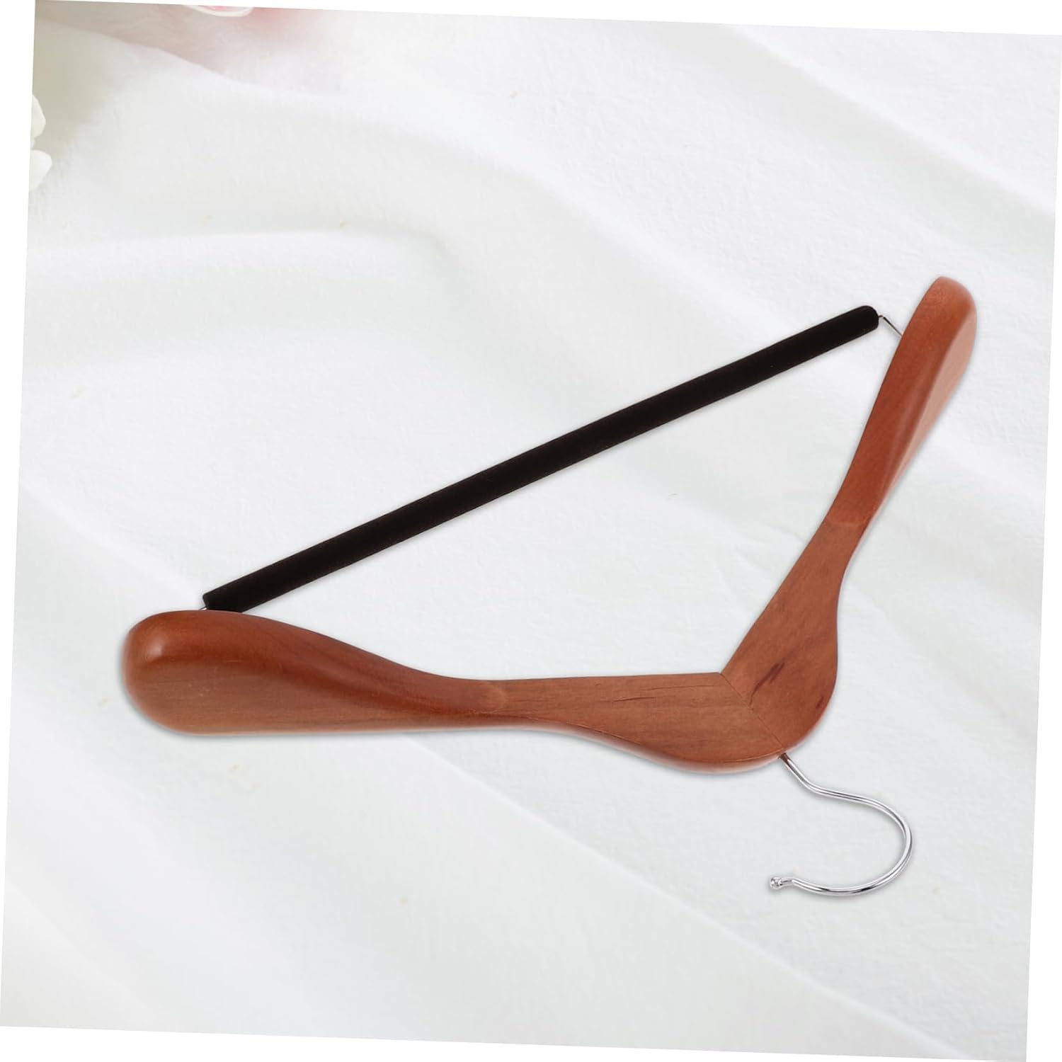 Cabilock Wide Shoulder Wooden Suit Hangers for Women Heavy Duty Solid Wood Coat Rack Detachable Pants Bar Non- Design for Jackets and Coats Organization
